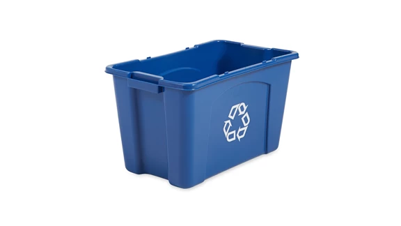 Rubbermaid Commercial Recycling Box 18 Gal Blue