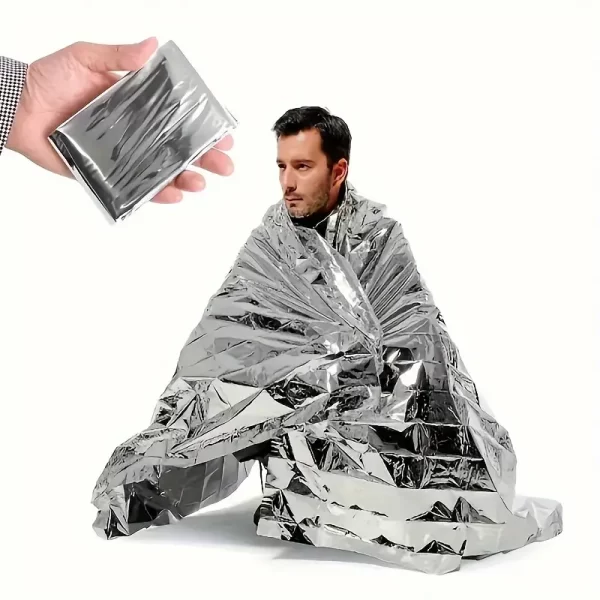 Emergency Blankets Outdoor Blanket, Reusable Thermal Blanket-Waterproof Gear Insulated Reflective, Perfect For Camping - Image 4