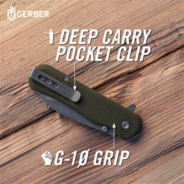 Gerber Gear Confidant EDC Pocket Knife, 3.2" Drop Point Plain Edge Folding Knife - Image 4