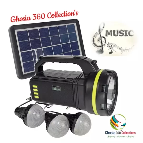 10W Camping Emergency. Solar Lightning System With 3 Bulbs Set Bluetooth Speaker/FM Radio, Mobile Charging Power Bank CCLAMP CL-18 - Image 8