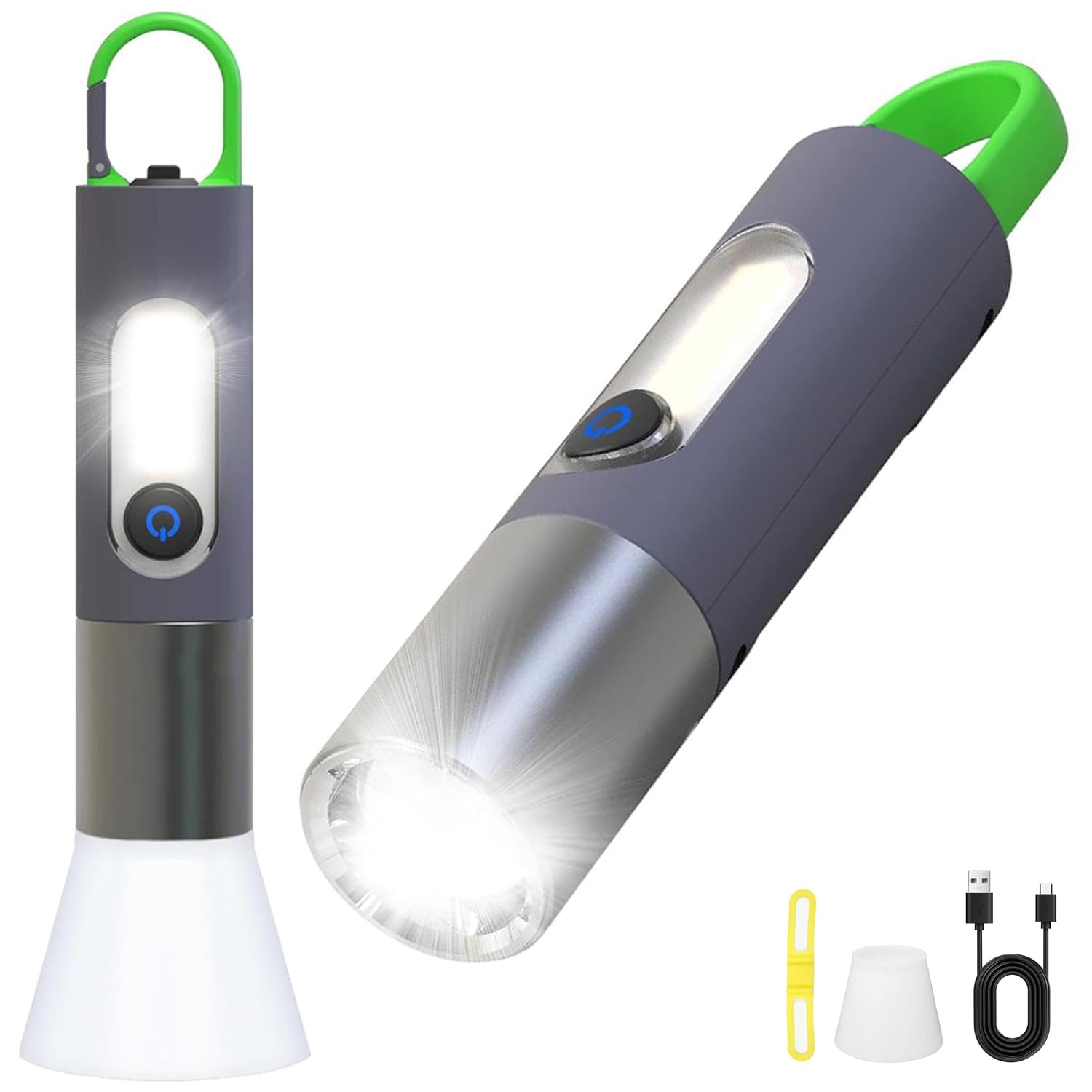 LED Rechargeable Laser Flashlights 80000 High Lumens, Super Bright Zoomable Flashlights, Handy Light with Lamp Shade