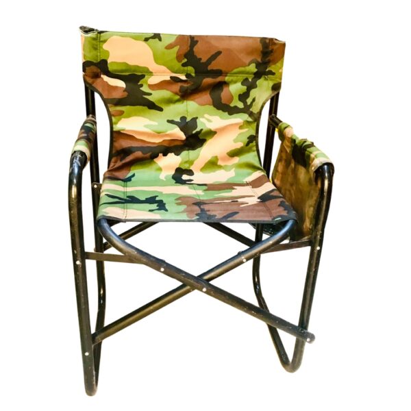 Camping Folding Chair With Arms frame Iron Camouflage