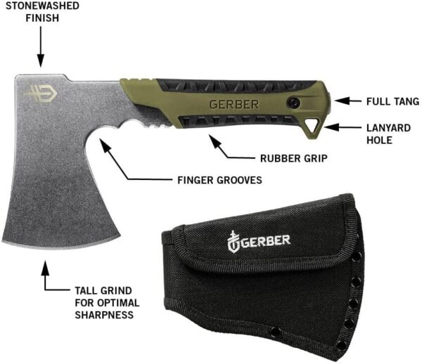 Gerber Gear Pack Hatchet - 3.5" Steel Blade Axe with Full Tang - Survival, Bushcraft and Camping Gear - Image 4