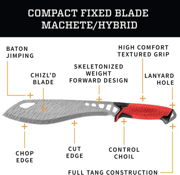 Gerber Gear Versafix Pro, Machete Knife Hybrid, Red - Image 2