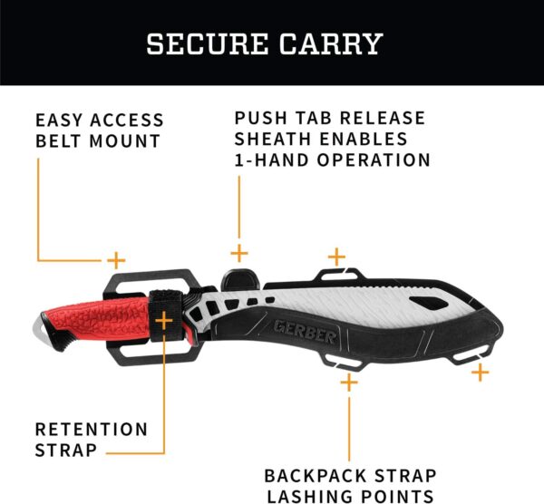 Gerber Gear Versafix Pro, Machete Knife Hybrid, Red - Image 3