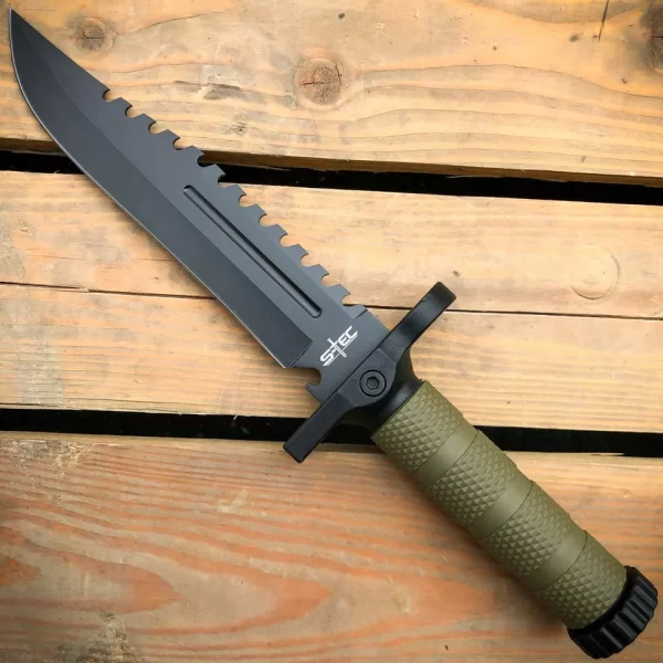 Military Tactical Survival Knife w/ Fire Starter 12.5" - Image 4